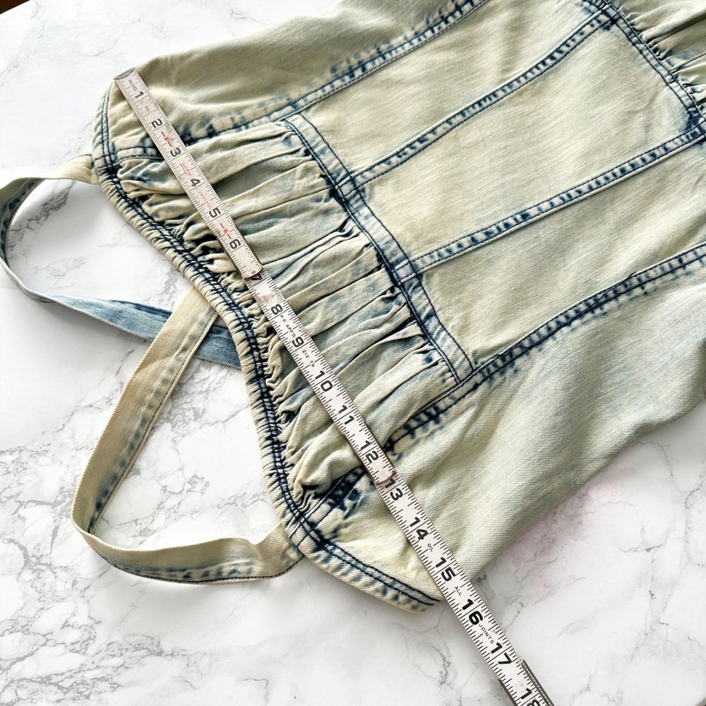 Pilcro Cream Wash Denim Romper with Blue Accents - Picture 9 of 11